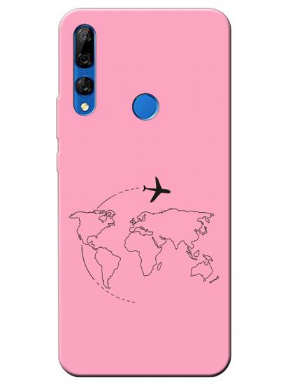 Huawei Y9 Prime 2019Face Art Pembe Telefon Kılıfı