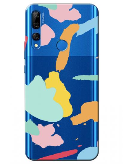 Huawei Y9 Prime 2019 Sanatsal Boyalar Şeffaf Telefon Kılıfı