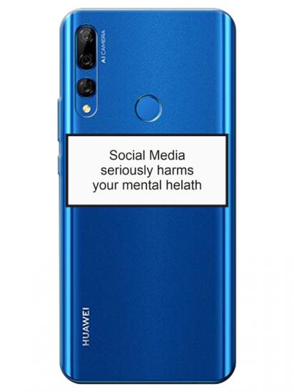 Huawei Y9 Prime 2019 Social Media Şeffaf Telefon Kılıfı