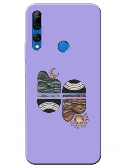 Huawei Y9 Prime 2019 Sunset Wave Lila Telefon Kılıfı