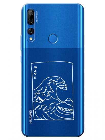 Huawei Y9 Prime 2019 Kanagawa Wave Şeffaf Telefon Kılıfı