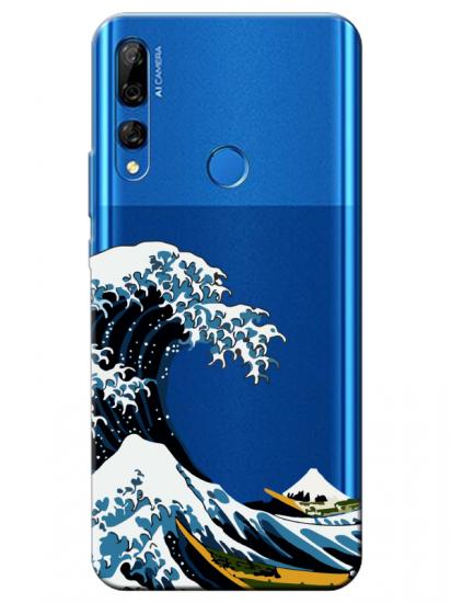 Huawei Y9 Prime 2019 Kanagawa Şeffaf Telefon Kılıfı