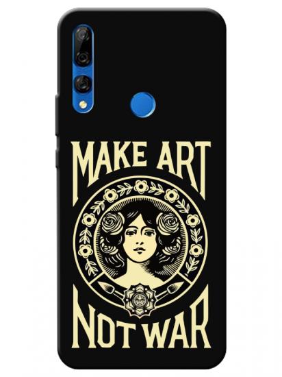 Huawei Y9 Prime 2019 Make Art Not War Siyah Telefon Kılıfı