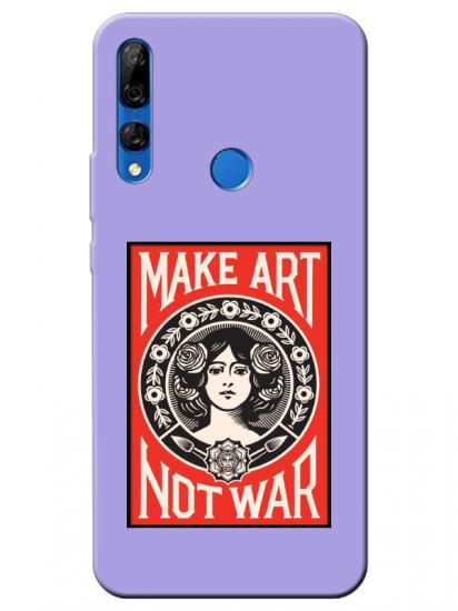 Huawei Y9 Prime 2019 Make Art Not War Lila Telefon Kılıfı