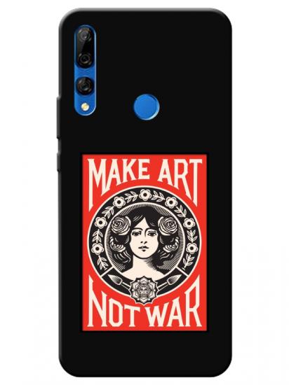 Huawei Y9 Prime 2019 Make Art Not War Siyah Telefon Kılıfı