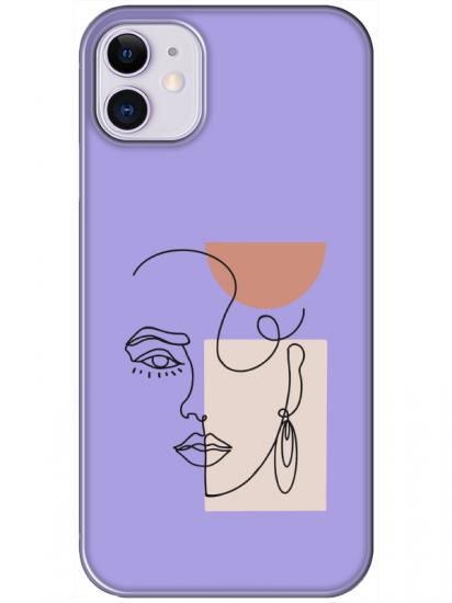 iPhone 11 Women Art Lila Telefon Kılıfı