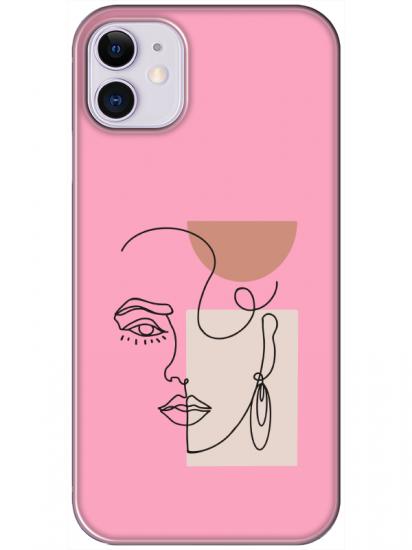 iPhone 11 Women Art Pembe Telefon Kılıfı