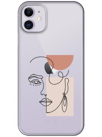 iPhone 11 Women Art Şeffaf Telefon Kılıfı