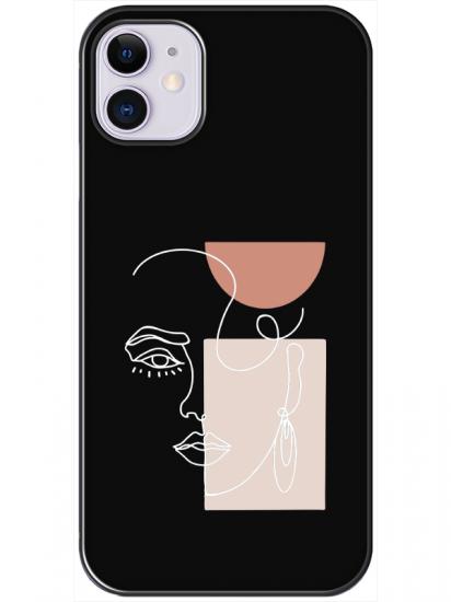 iPhone 11 Women Art Siyah Telefon Kılıfı