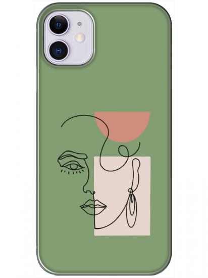 iPhone 11 Women Art Yeşil Telefon Kılıfı