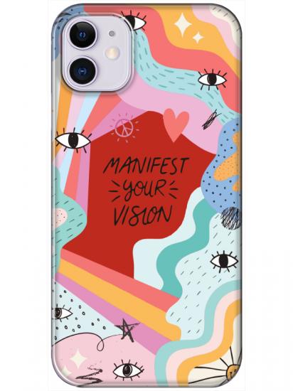 iPhone 11 Manifest Your Vision Kırmızı Telefon Kılıfı