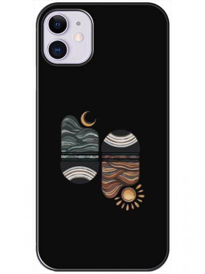 iPhone 11 Sunset Wave Siyah Telefon Kılıfı