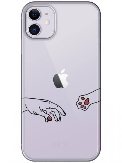 iPhone 11 Hand And Paw Şeffaf Telefon Kılıfı