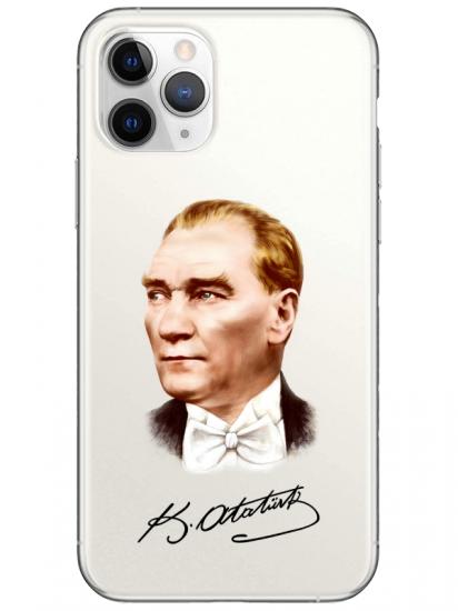 iPhone 11 Pro Atatürk İmzalı Şeffaf Telefon Kılıfı