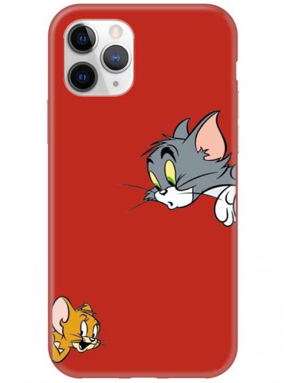 iPhone 11 Pro Tom And Jerry Kırmızı Telefon Kılıfı