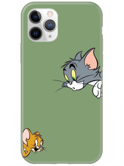 iPhone 11 Pro Tom And Jerry Yeşil Telefon Kılıfı