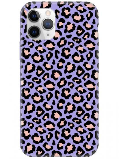 iPhone 11 Pro Leopar Desenli Lila Telefon Kılıfı