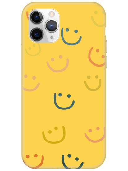 iPhone 11 Pro Emoji Gülen Yüz Sarı Telefon Kılıfı