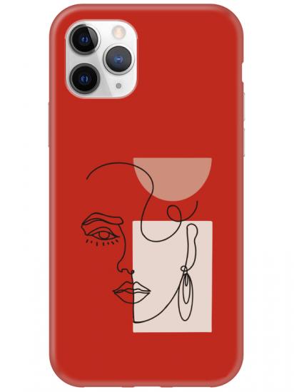 iPhone 11 Pro Women Art Kırmızı Telefon Kılıfı