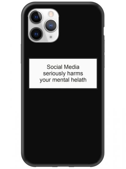 iPhone 11 Pro Social Media Siyah Telefon Kılıfı