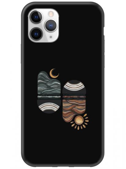 iPhone 11 Pro Sunset Wave Siyah Telefon Kılıfı