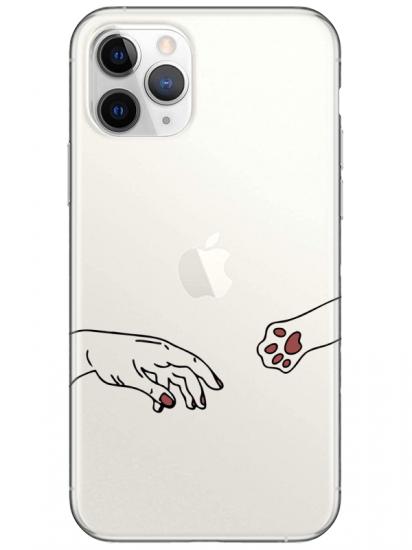 iPhone 11 Pro Hand And Paw Şeffaf Telefon Kılıfı