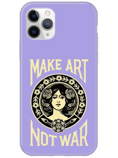 iPhone 11 Pro Make Art Not War Lila Telefon Kılıfı