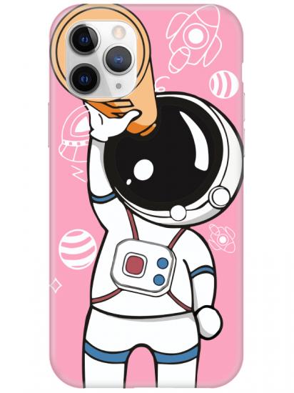 iPhone 11 Pro Astronot Pembe Telefon Kılıfı