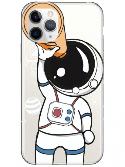 iPhone 11 Pro Astronot Şeffaf Telefon Kılıfı