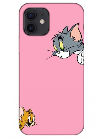 iPhone 12 Tom And Jerry Pembe Telefon Kılıfı