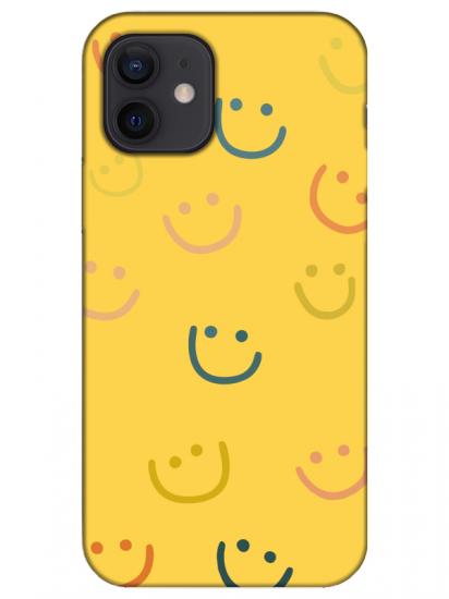 iPhone 12 Emoji Gülen Yüz Sarı Telefon Kılıfı