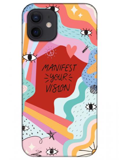 iPhone 12 Manifest Your Vision Kırmızı Telefon Kılıfı