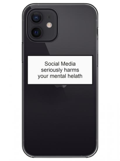 iPhone 12 Social Media Şeffaf Telefon Kılıfı