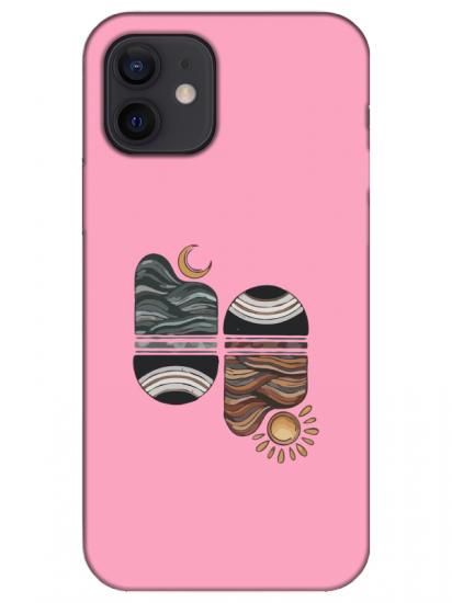 iPhone 12 Sunset Wave Pembe Telefon Kılıfı