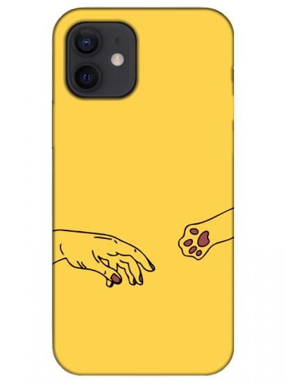 iPhone 12 Hand And Paw Sarı Telefon Kılıfı