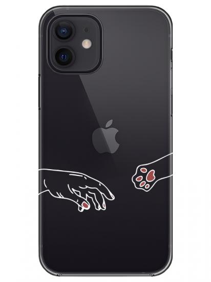 iPhone 12 Hand And Paw Şeffaf Telefon Kılıfı