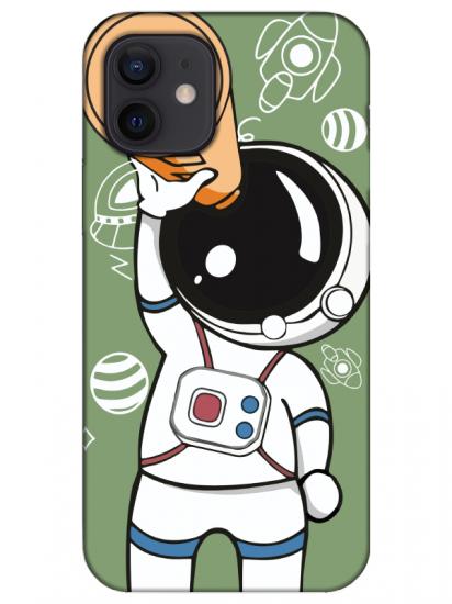 iPhone 12 Astronot Yeşil Telefon Kılıfı