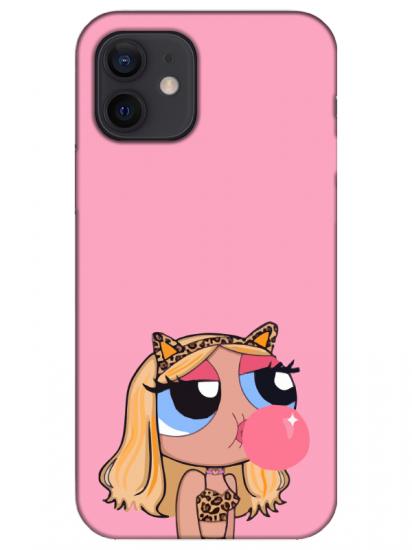 iPhone 12 Mini Powerpuff Girls Pembe Telefon Kılıfı