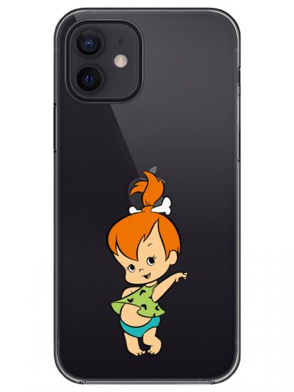 iPhone 12 Mini Taş Devri Kız Bebek Şeffaf Telefon Kılıfı