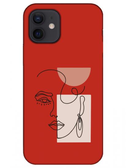 iPhone 12 Mini Women Art Kırmızı Telefon Kılıfı