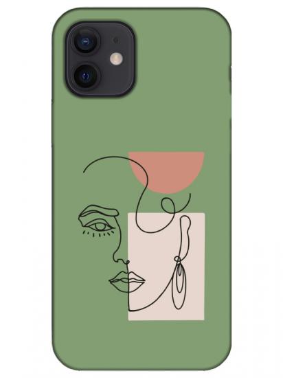 iPhone 12 Mini Women Art Yeşil Telefon Kılıfı