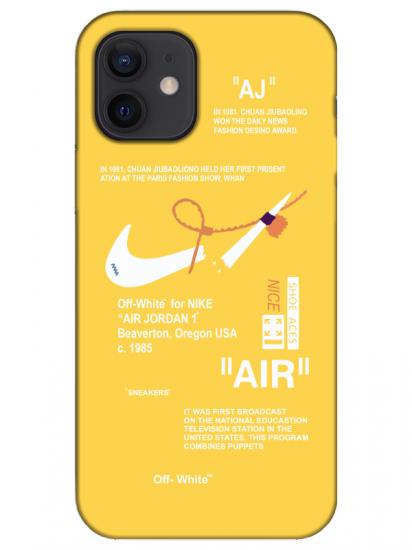 iPhone 12 Mini Nike Air Sarı Telefon Kılıfı