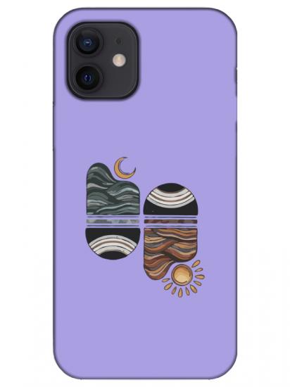 iPhone 12 Mini Sunset Wave Lila Telefon Kılıfı