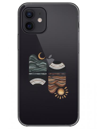 iPhone 12 Mini Sunset Wave Şeffaf Telefon Kılıfı