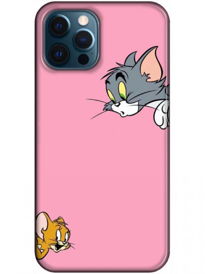 iPhone 12 Pro Tom And Jerry Pembe Telefon Kılıfı