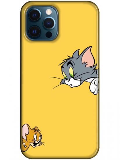 iPhone 12 Pro Tom And Jerry Sarı Telefon Kılıfı