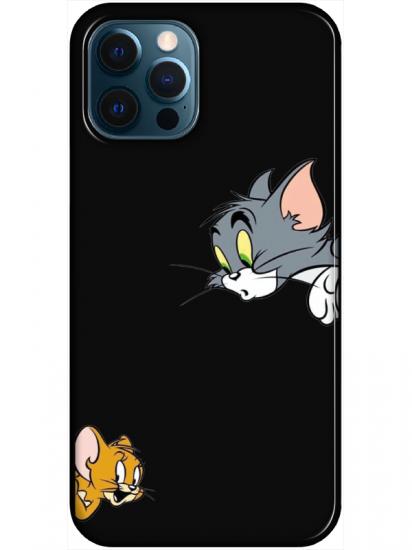 iPhone 12 Pro Tom And Jerry Siyah Telefon Kılıfı