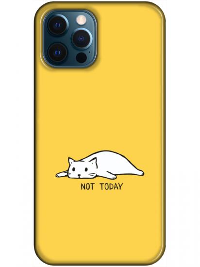 iPhone 12 Pro Not Today Kedi Sarı Telefon Kılıfı