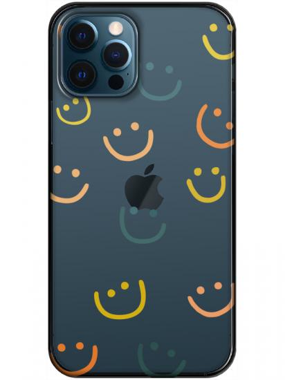 iPhone 12 Pro Emoji Gülen Yüz Şeffaf Telefon Kılıfı