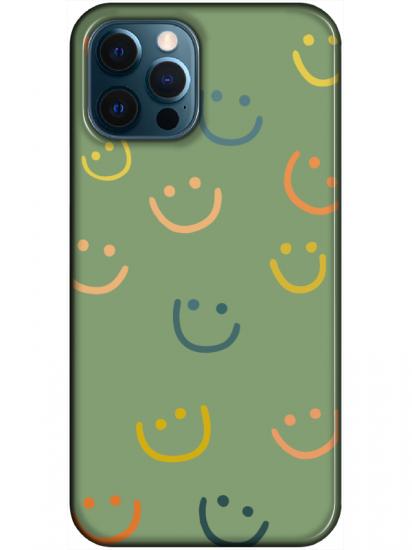 iPhone 12 Pro Emoji Gülen Yüz Yeşil Telefon Kılıfı